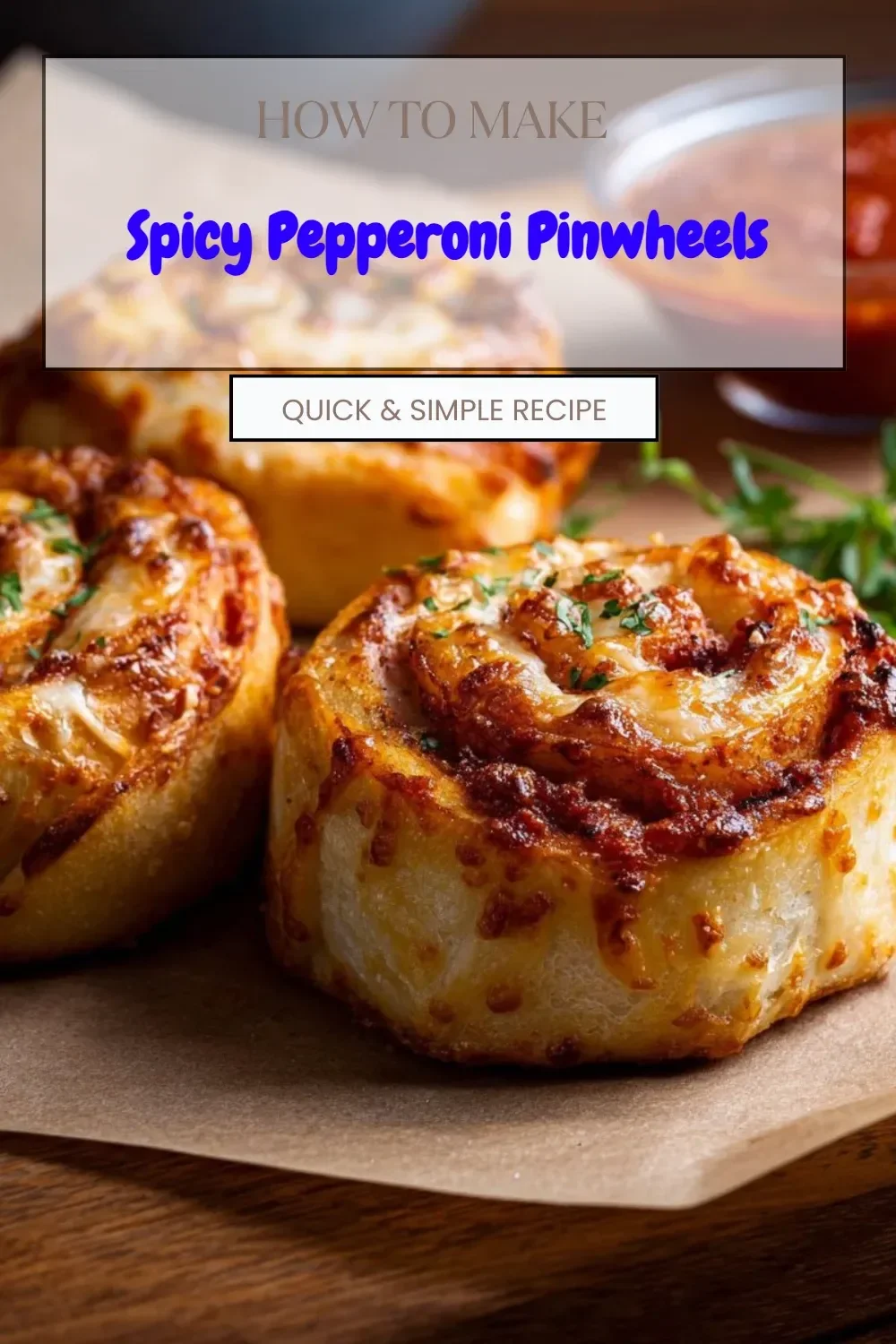 Delicious spicy pepperoni pinwheels ready to serve as a party snack.