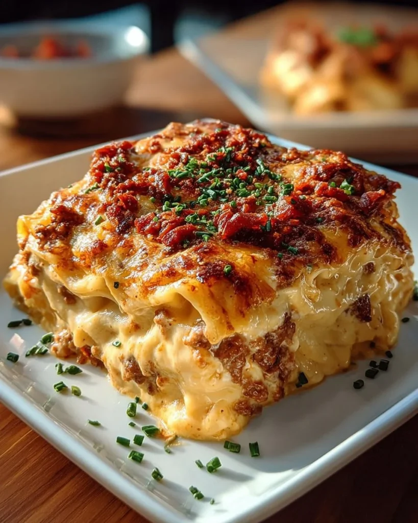 Spicy Southern Cheesy Chicken Spaghetti Casserole garnished and ready to serve