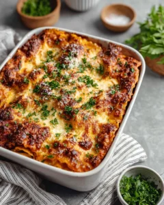 Ultimate cheese lasagna recipe, topped with gooey cheese and layers of flavor