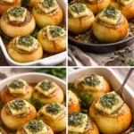 Delicious butter roasted onions served as a side dish