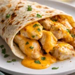 Cheesy garlic chicken wraps served on a plate