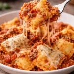 Delicious Crockpot Lasagna with Ravioli in a slow cooker dish