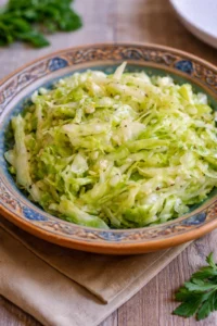 Vibrant Middle Eastern style cabbage salad with fresh vegetables