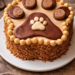 Delicious peanut butter dog cake recipe for celebrating your dog's special day.
