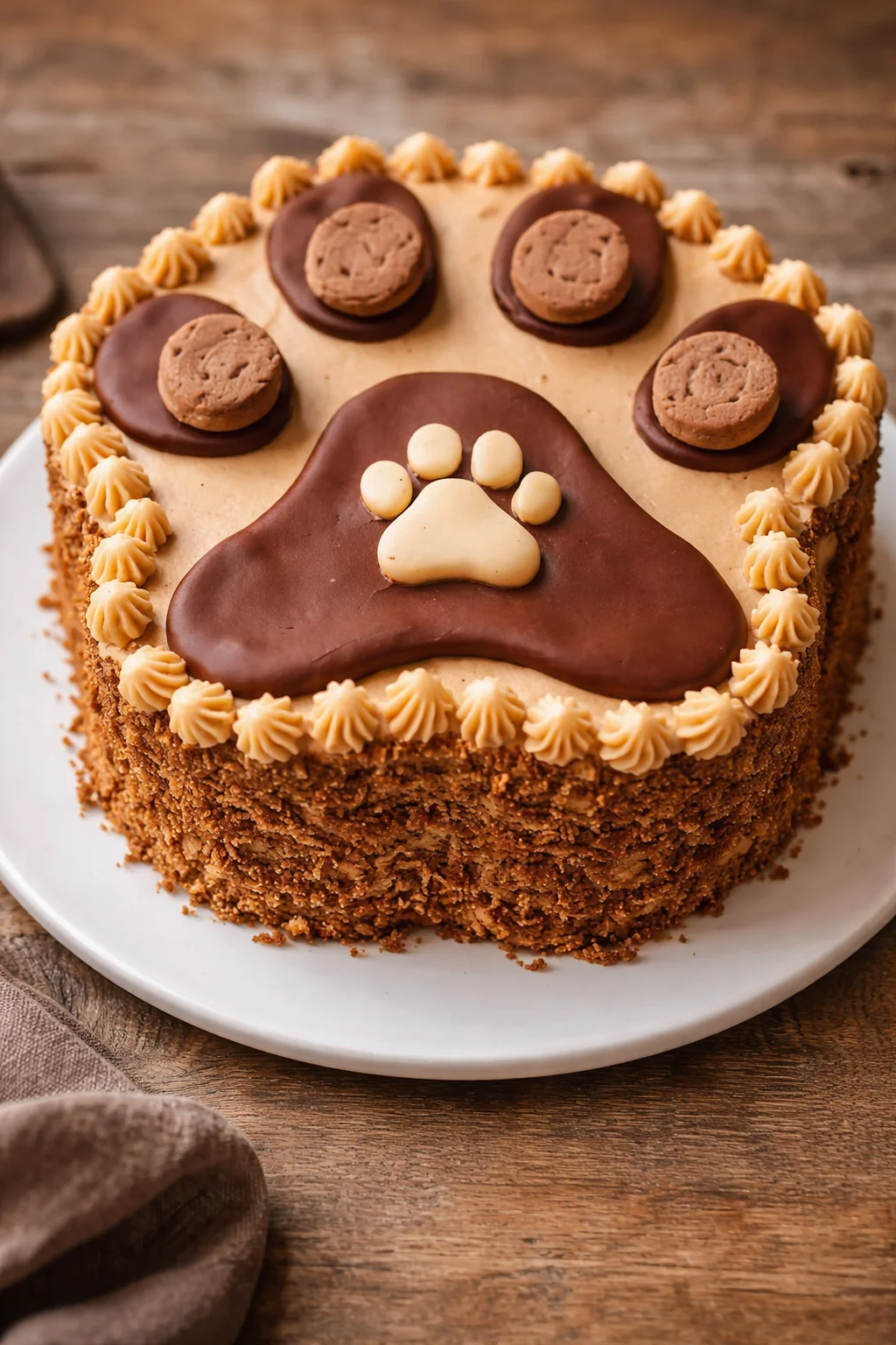 Delicious peanut butter dog cake recipe for celebrating your dog's special day.
