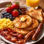 Elegant brunch party setup with delicious food and decor