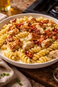 Creamy Chicken Bacon Ranch Pasta dish served in a bowl