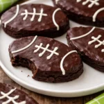 Fudgy football brownies decorated for game day