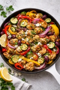 Delicious Mediterranean Chicken Stir Fry with colorful vegetables