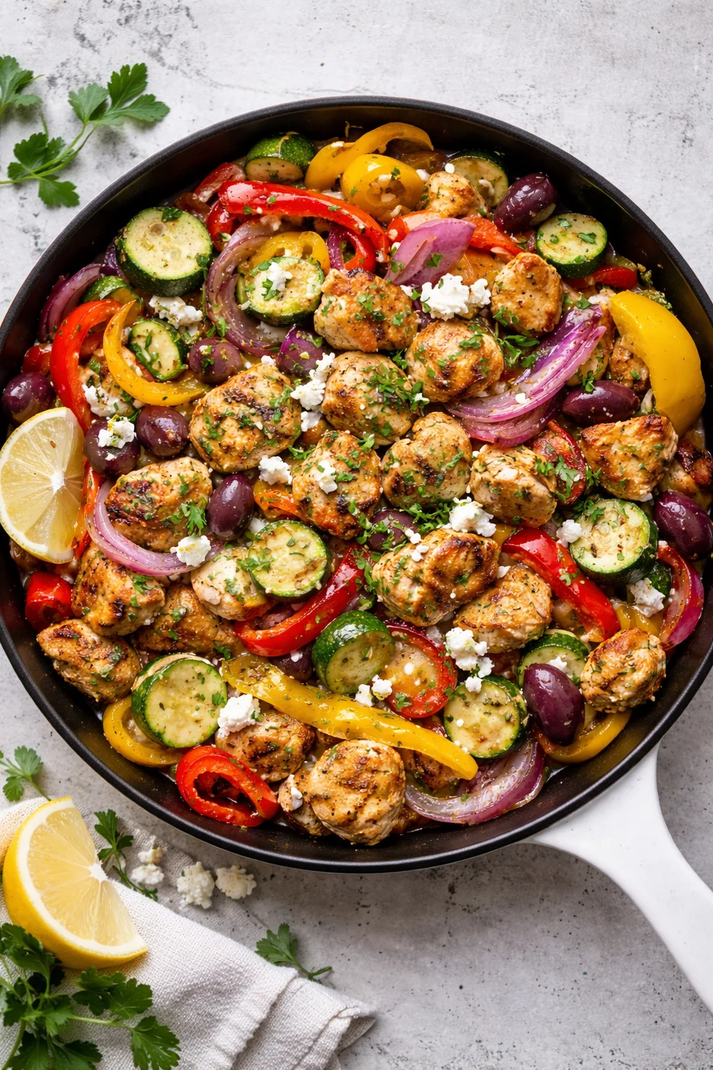 Delicious Mediterranean Chicken Stir Fry with colorful vegetables