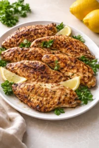 Deliciously grilled yogurt marinated chicken served with fresh herbs and spices.