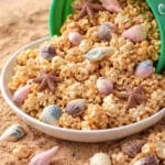 Colorful bowl of Beach Party Popcorn for a fun beach party snack