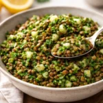 Delicious Lebanese Lentil Salad with fresh ingredients and spices