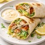 Delicious Chicken Caesar Wraps with grilled chicken and fresh lettuce
