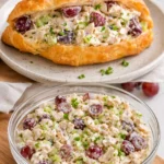 Delicious chicken salad sandwich with fresh ingredients on a plate