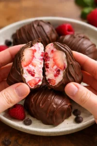 Chocolate Strawberry Yogurt Clusters - a delicious and healthy snack.