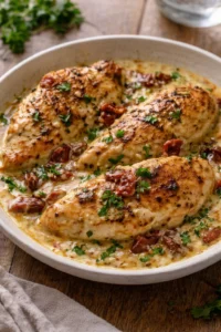 Crock Pot Marry Me Chicken recipe with creamy sauce and herbs