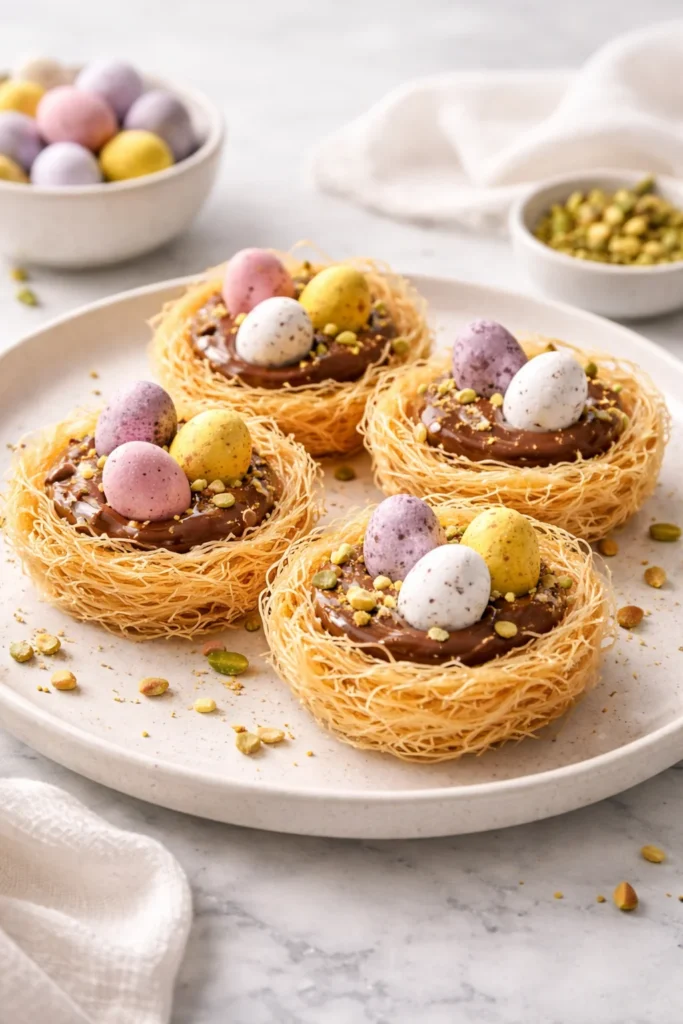 Easter desserts featuring Kataifi pastry, a tradition for festive celebrations.