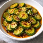 Easy Asian cucumber salad with fresh vegetables and dressing