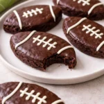 Delicious fudgy football brownies decorated for game day.