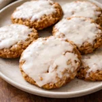 Delicious iced oatmeal cookies with a sweet glaze on top