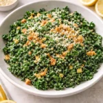 Delicious Lemon Parm Kale Salad with bright lemon, parmesan, and fresh kale