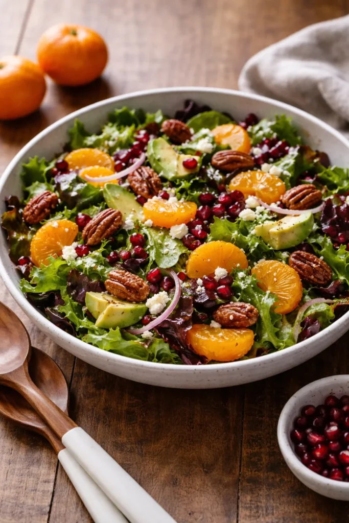 Fresh Mandarin Orange Salad with mixed greens and vibrant citrus