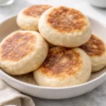 Delicious homemade sourdough English muffins fresh out of the oven