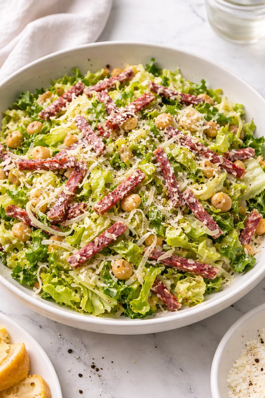 Fresh Scala Chopped Salad with colorful vegetables and dressing