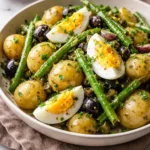 Zesty French-Style Potato and Green Bean Salad served on a plate.
