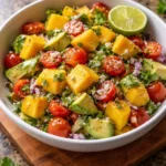 Avocado Mango Salad with zesty lime dressing in a bowl