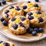 Blueberry and Lemon Zest Cottage Cheese Bites on a plate