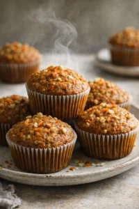 Delicious homemade carrot oatmeal muffins in a bowl ready for baking