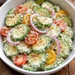 A fresh cucumber salad with everything bagel seasoning for a tasty twist