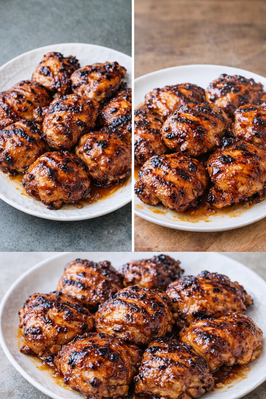 Grilled Huli Huli Chicken garnished with fresh herbs and a side of rice