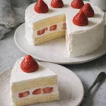 Delicious Japanese Strawberry Cake with fresh strawberries and whipped cream