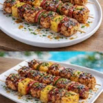 Grilled Pineapple Chicken Kabobs with vibrant vegetables and juicy pineapple