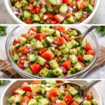 Refreshing Italian Cucumber Salad with fresh vegetables and herbs
