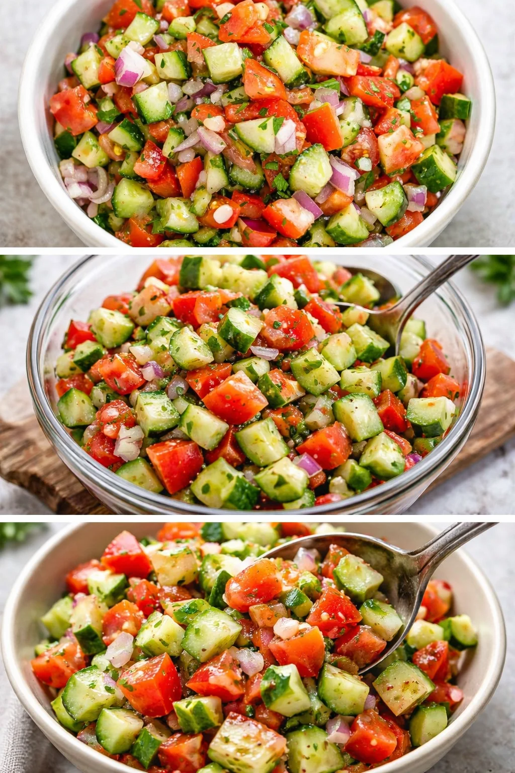 Refreshing Italian Cucumber Salad with fresh vegetables and herbs