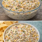 Simple cold street corn dip with fresh ingredients for a party appetizer