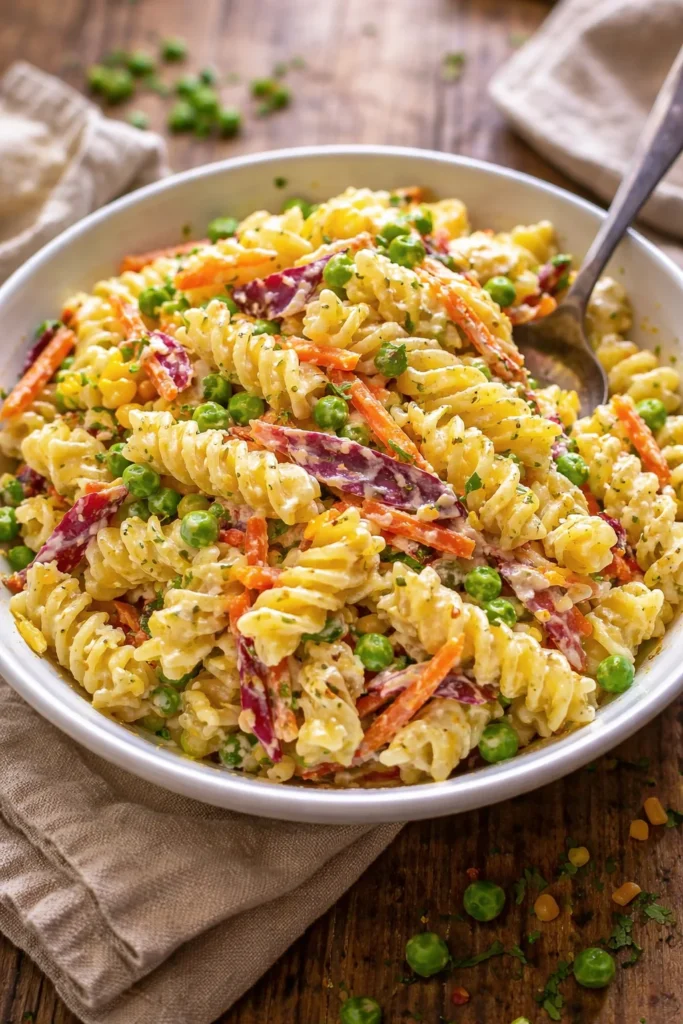 Delicious Crack Pasta Salad with colorful ingredients and dressing