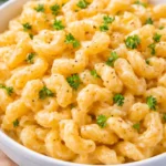 Creamy mac and cheese dish served in a bowl