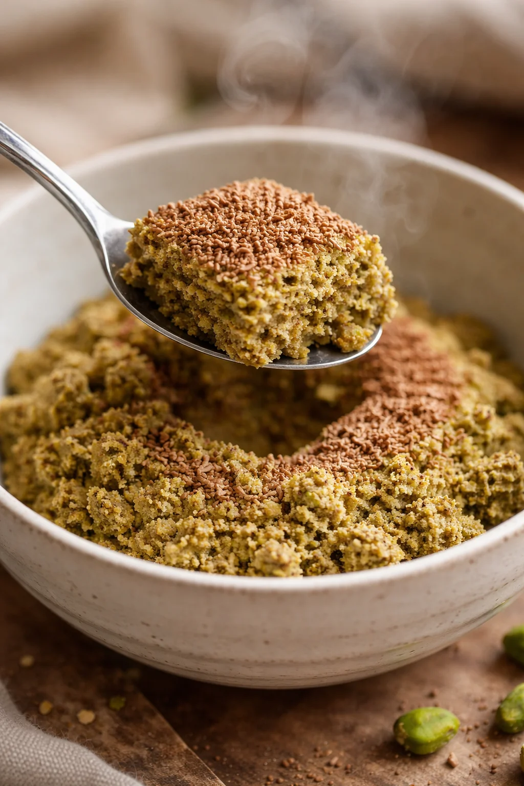 Crunchy Dubai chocolate bar with pistachio filling showcasing texture and confectionery appeal.