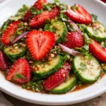 Fresh Cucumber Strawberry Salad with vibrant colors and healthy ingredients