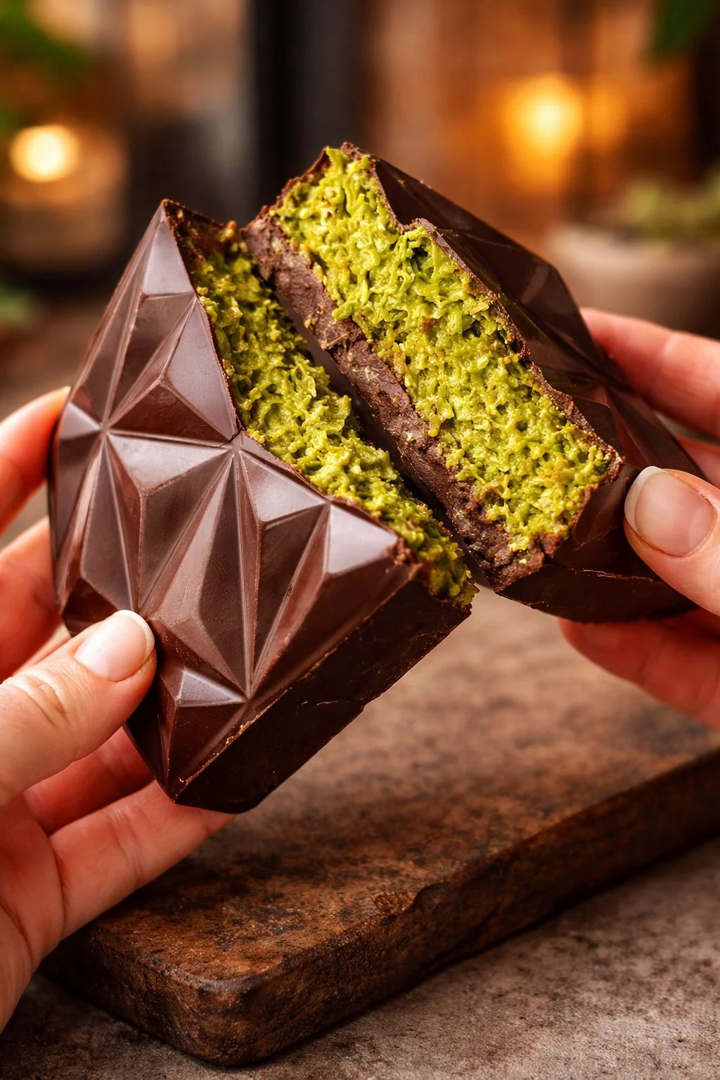 Delicious Dubai Chocolate Bar showcasing luxury cocoa flavors