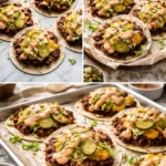 Delicious Big Mac Tacos featuring patties, cheese, and toppings in a taco shell.