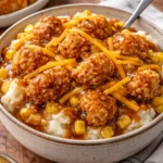 Delicious homemade KFC Bowls with chicken, mashed potatoes, and corn