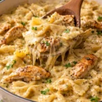 Delicious Dairy Free Chicken Alfredo served in a bowl